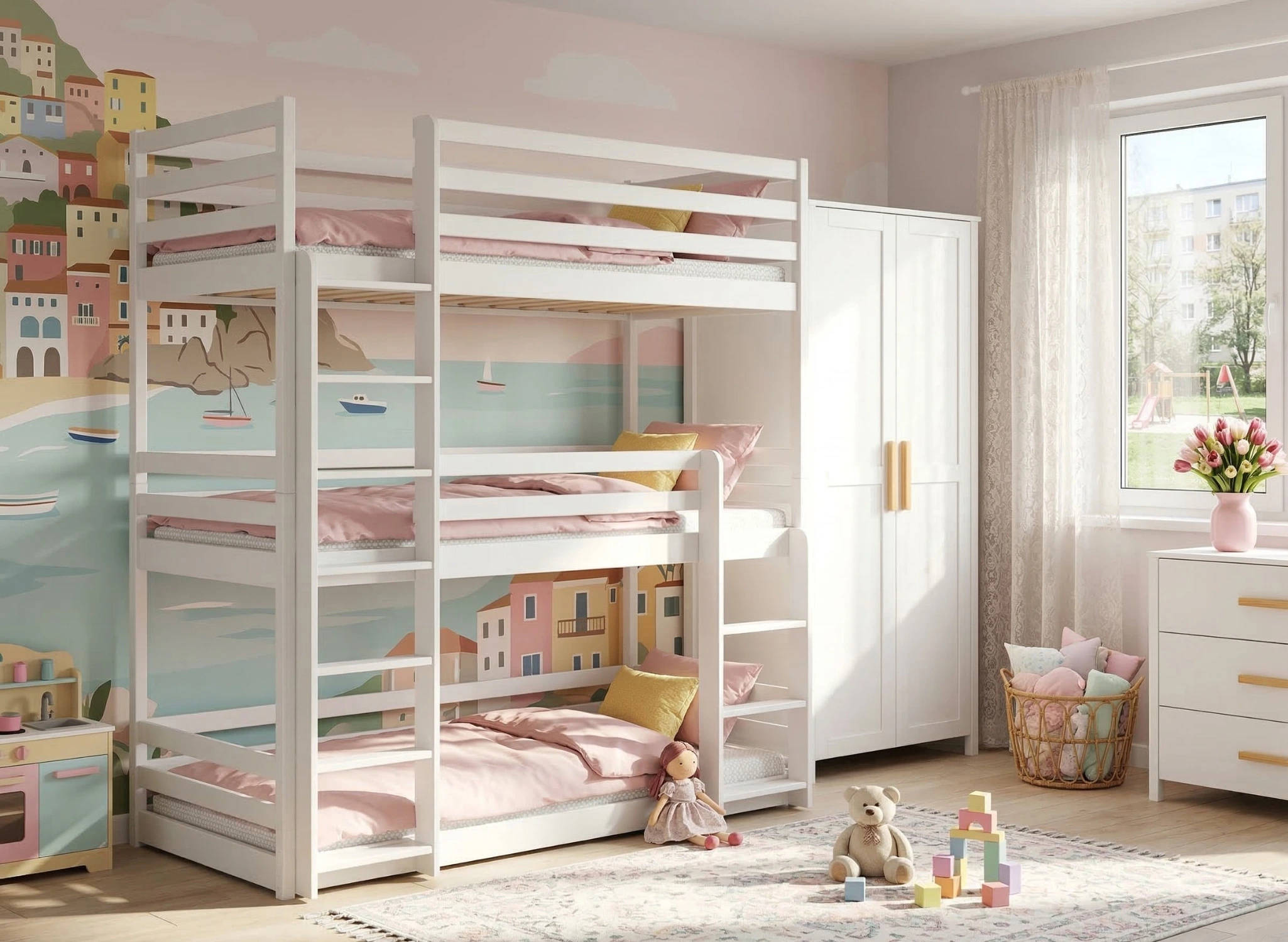 TED 90x200 blanc lit superposé Lano Meubles