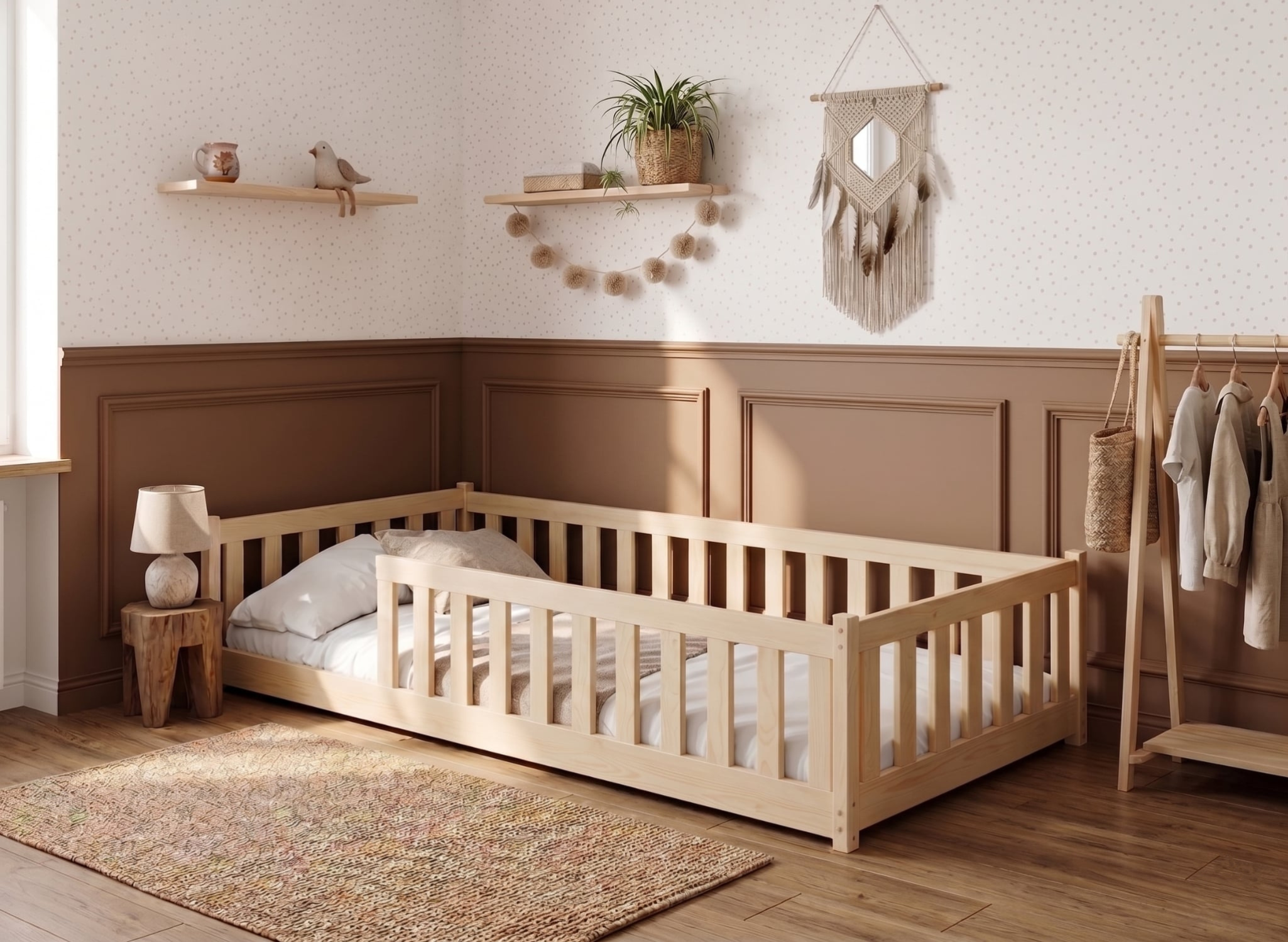 BELLA 90x190 pin lit Montessori au sol pour enfants Lano Meubles